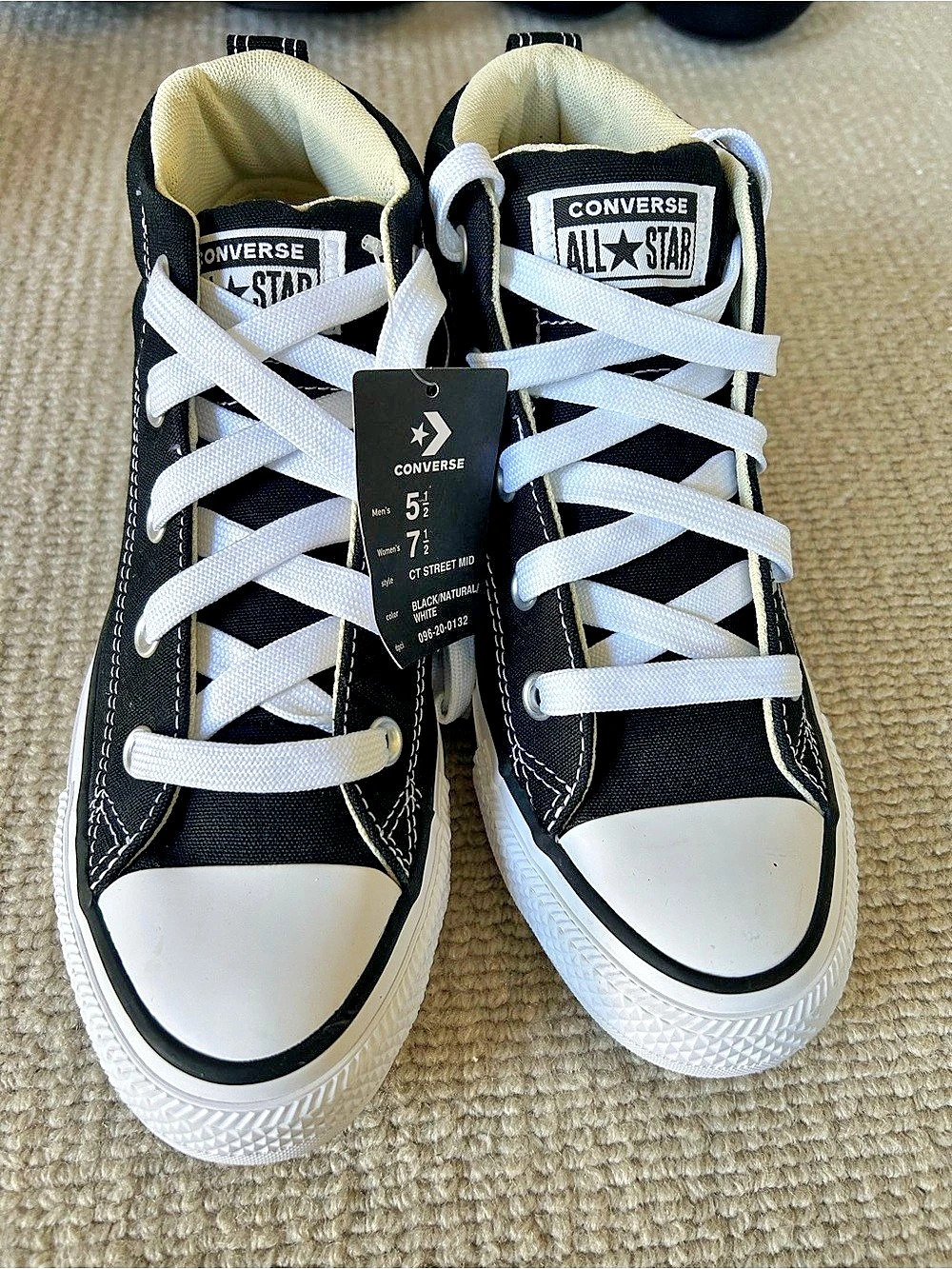 Converse CT Street Mid Black & White Men's US 5.5 Women 7.5